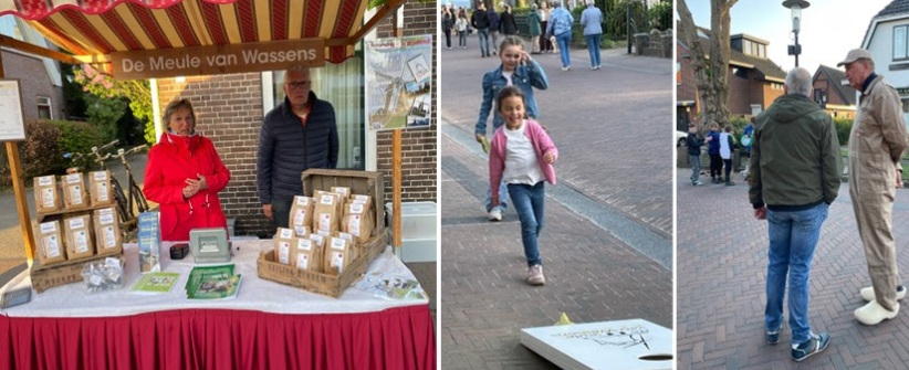 De meule aanwezig tijdens de Oranjemarkt.